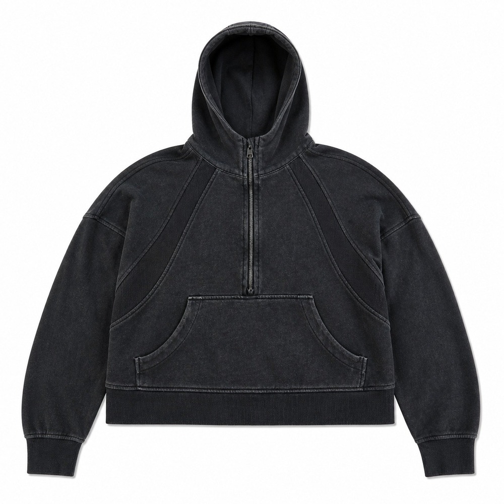 Lululemon Scuba Oversized Half-Zip Hoodie Washed Black M/L LW3DM4S